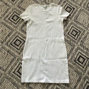 Wilfred White Ribbed T-shirt Dress